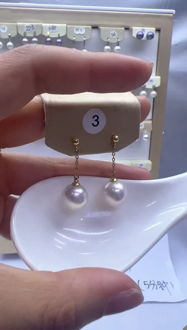 【闪购商品】淡水珍珠耳饰银S925镶嵌3