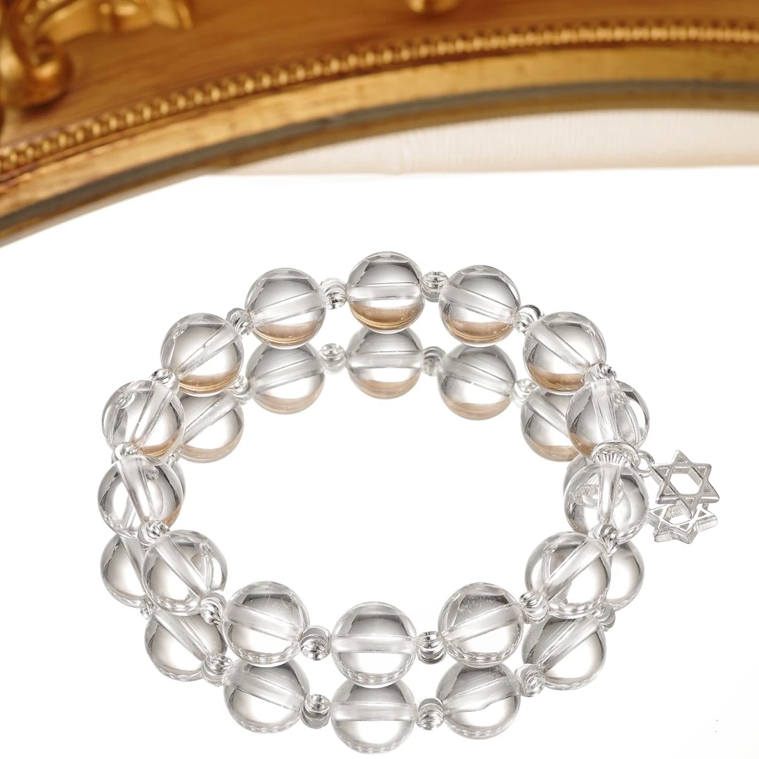 【冰星】s925纯银六角形搭配白水晶手串时尚简约百搭 多样性发一