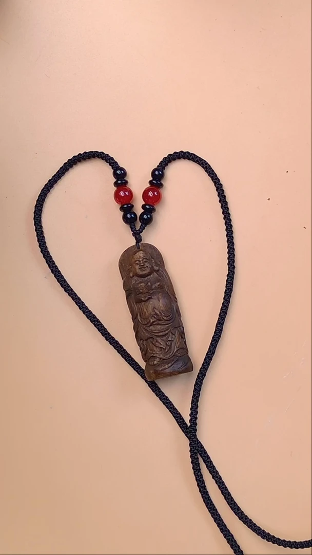 吊坠沉香富森红土沉水弥勒吊坠