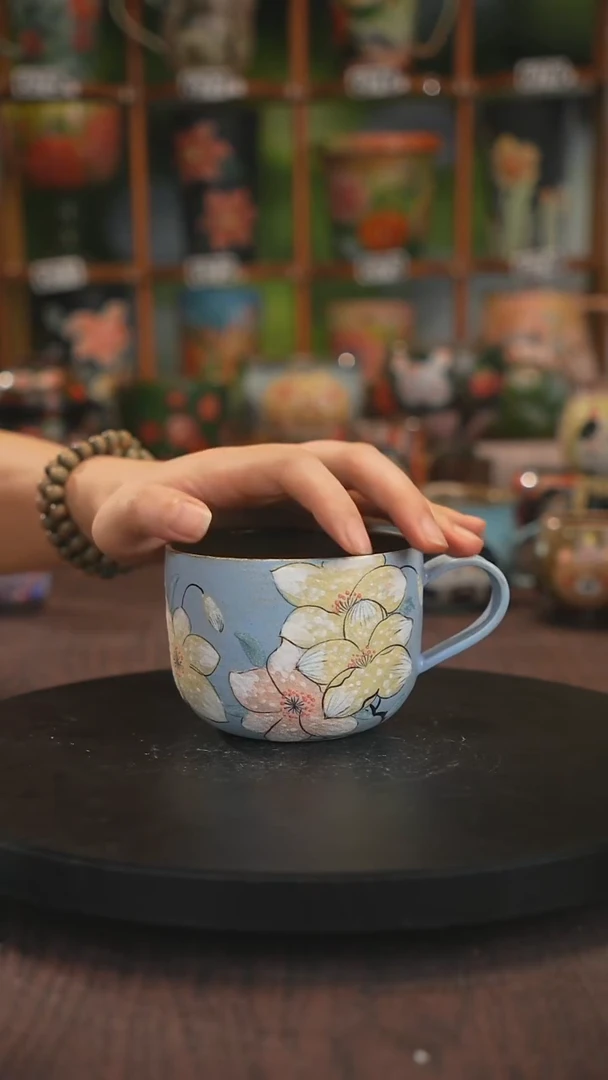 紫砂油画手绘釉下彩