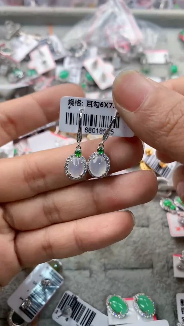 银S925镶嵌戒指翡翠5555---2