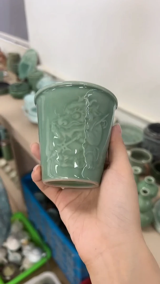 龙泉云间青瓷小米茶器