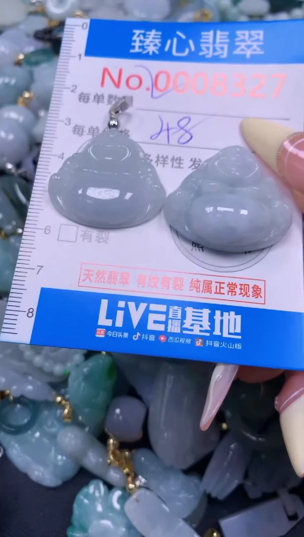 翡翠未镶嵌颈饰含绳0008327