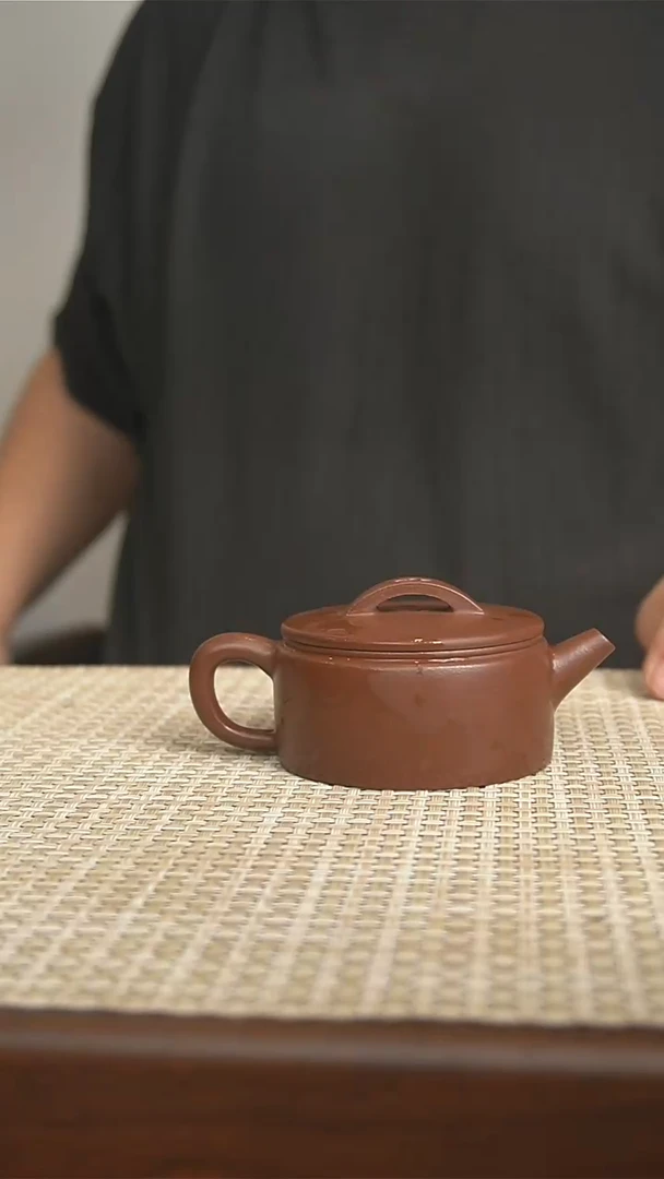 茶壶紫砂 宜兴紫砂壶精工半手紫泥汉瓦130cc