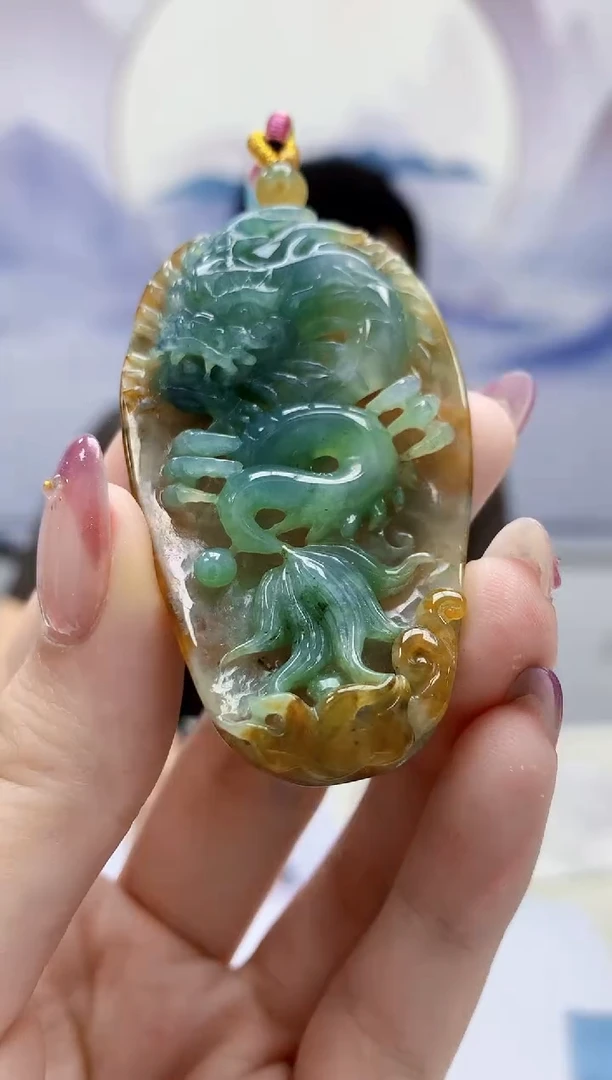 定制翡翠未镶嵌4812jw-毛货挂件26