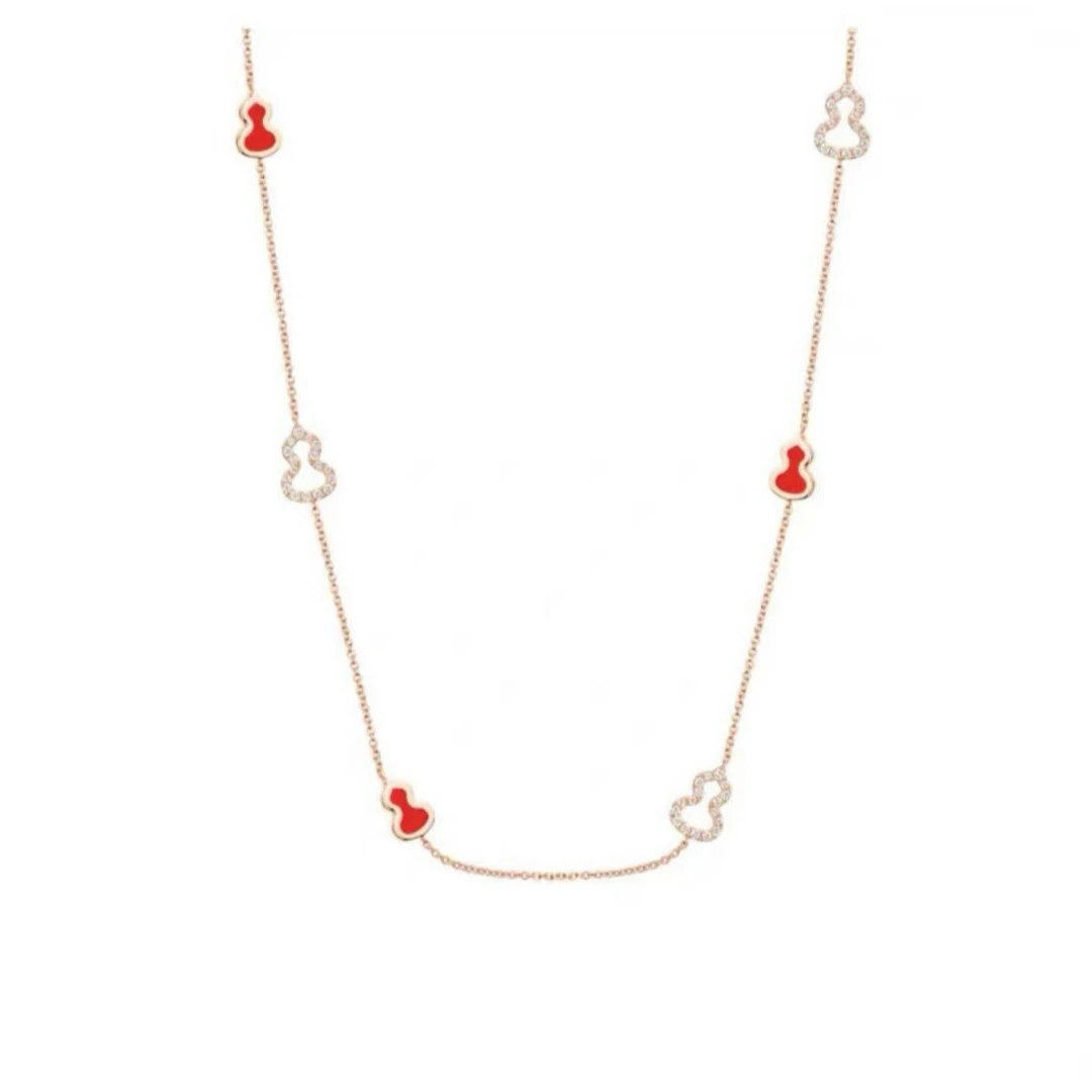 FXM/梓珊 链子925银合成锆石 葫芦镶嵌长项链 ZH-B277