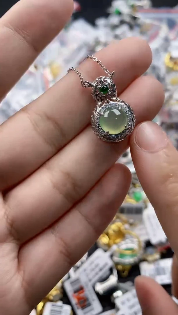 翡翠戒指银S925镶嵌22222   2