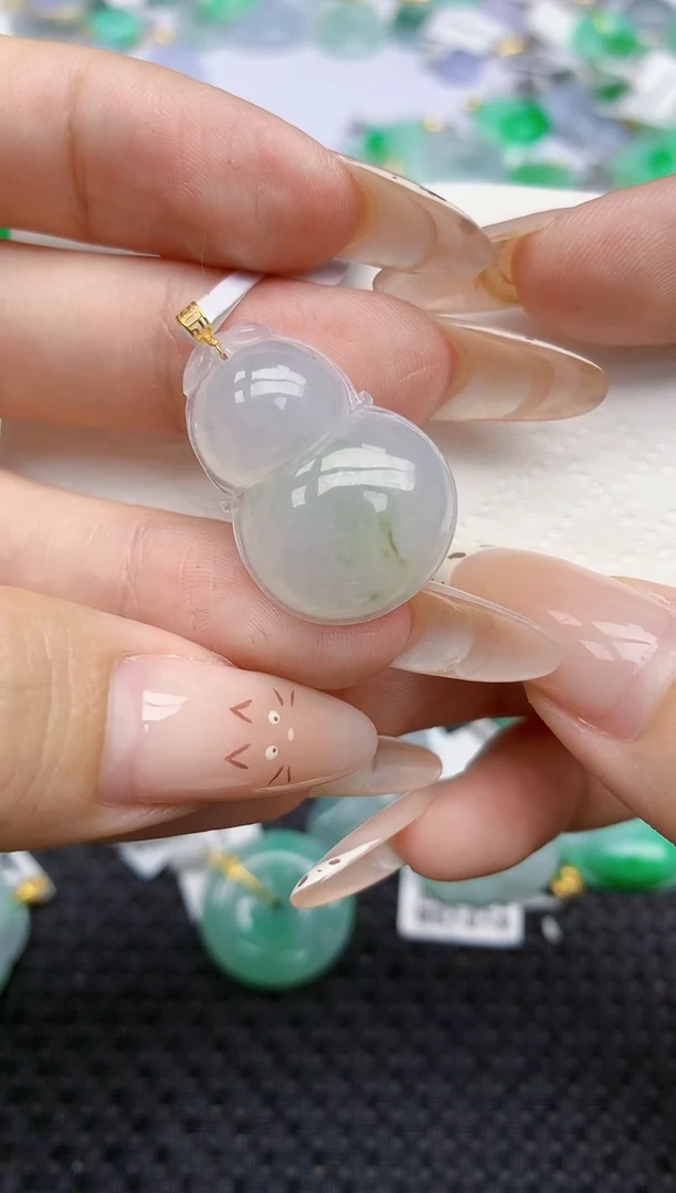 翡翠18K金镶嵌颈饰489    天然翡翠A货