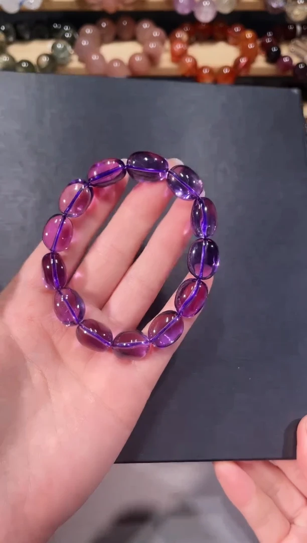 未镶嵌手链水晶A133紫水晶糖豆手链