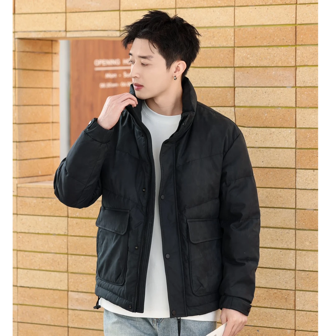 【扎染90白鸭绒羽绒服】冬季新款立领加厚工装百搭潮流外套-9216