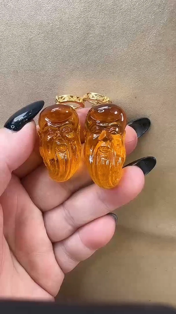 琥珀颈饰未镶嵌耳环