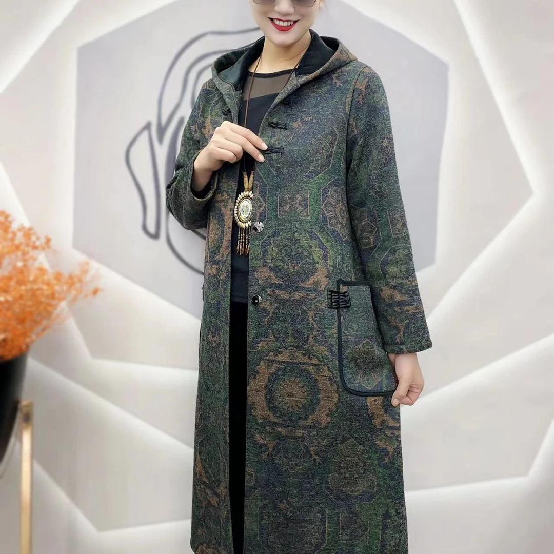 古韵晕染连帽风衣外套 513