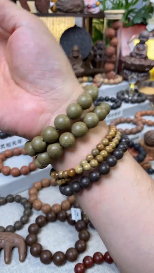 泥塑瑕疵茉莉竹清1.3尺寸手串16+1