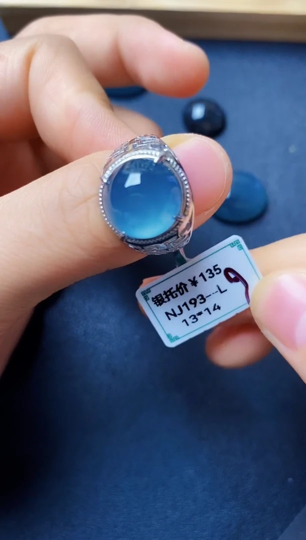 银S925镶嵌戒指翡翠22222222