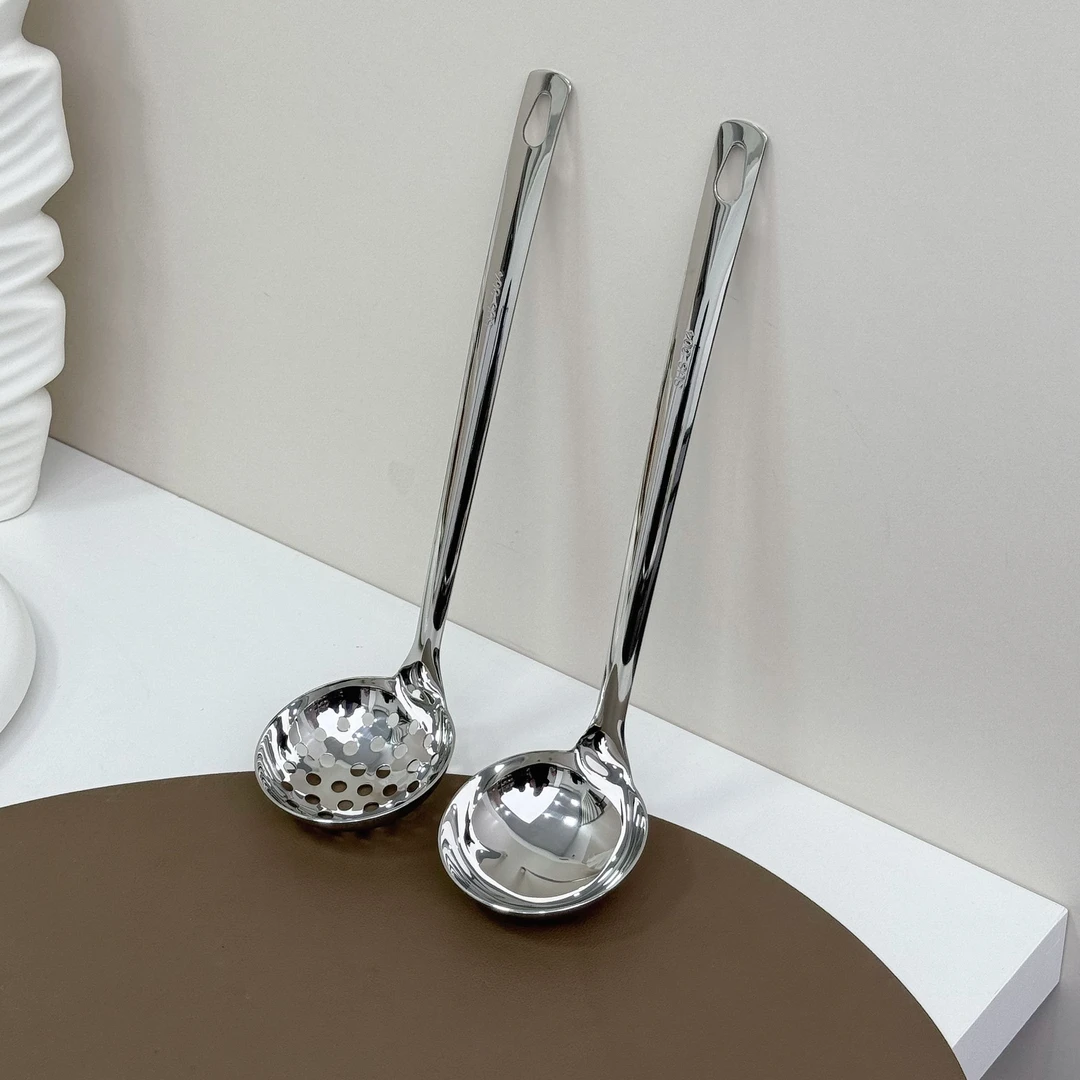 304食品级加厚不锈钢火锅漏勺汤勺盛汤漏套装舀粥勺长柄打汤勺