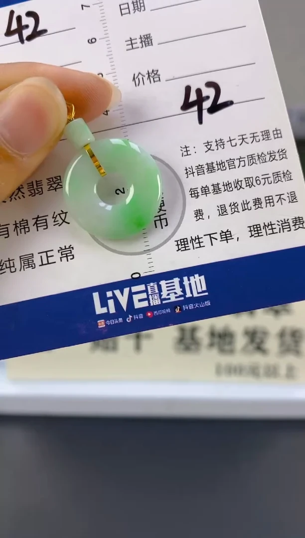 【闪购商品】翡翠颈饰18K金镶嵌天然A货翡翠