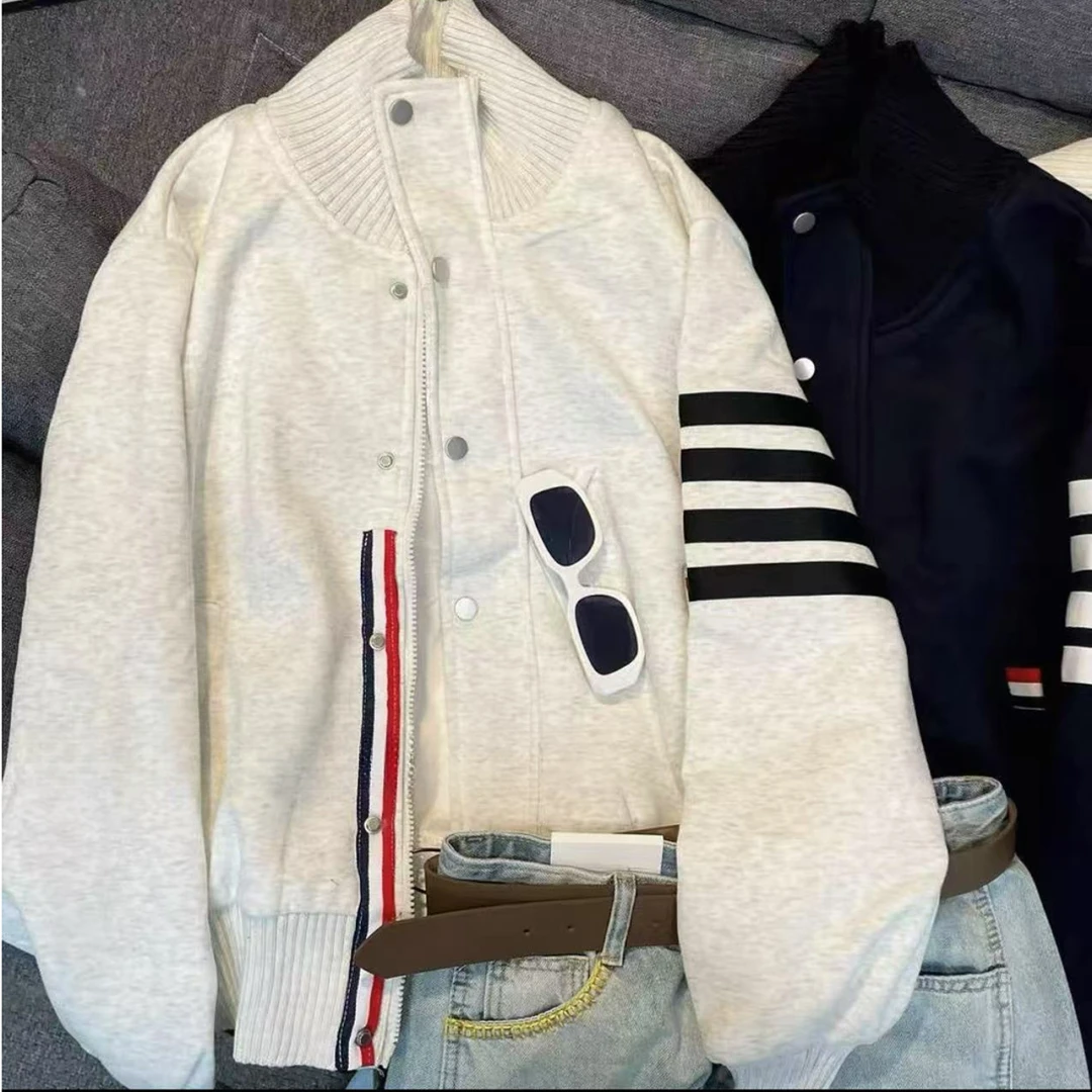 NICE圈圈、设计款四道杠小立领卫衣开衫外套A1026