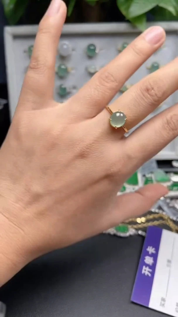 银S925镶嵌戒指翡翠1