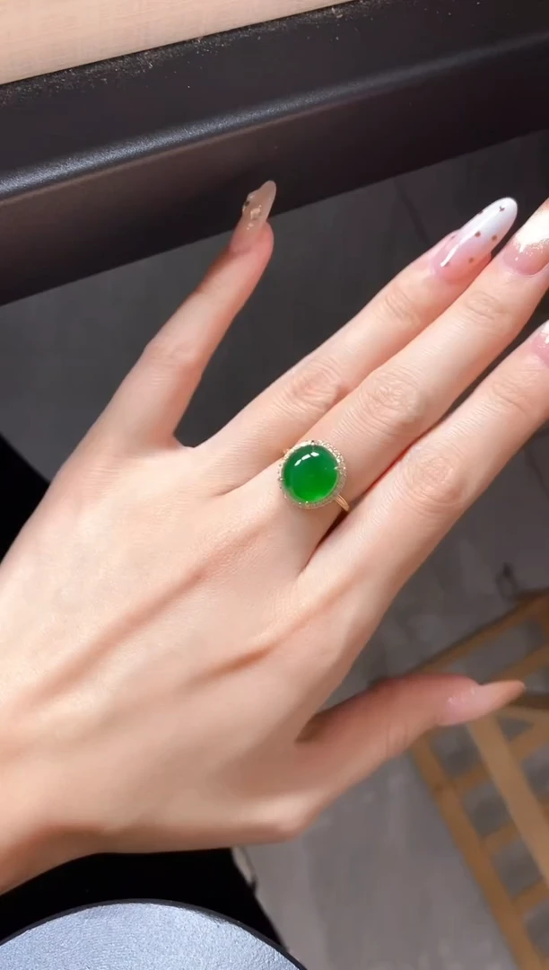 银S925镶嵌戒指翡翠51511