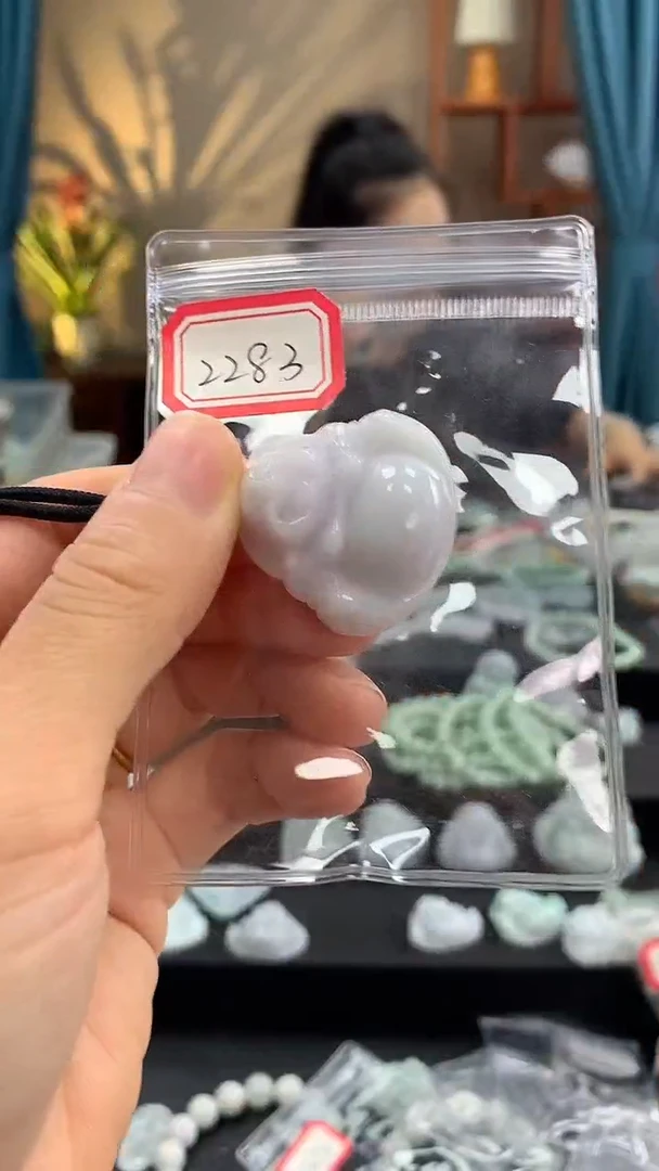 翡翠未镶嵌颈饰佛公2283