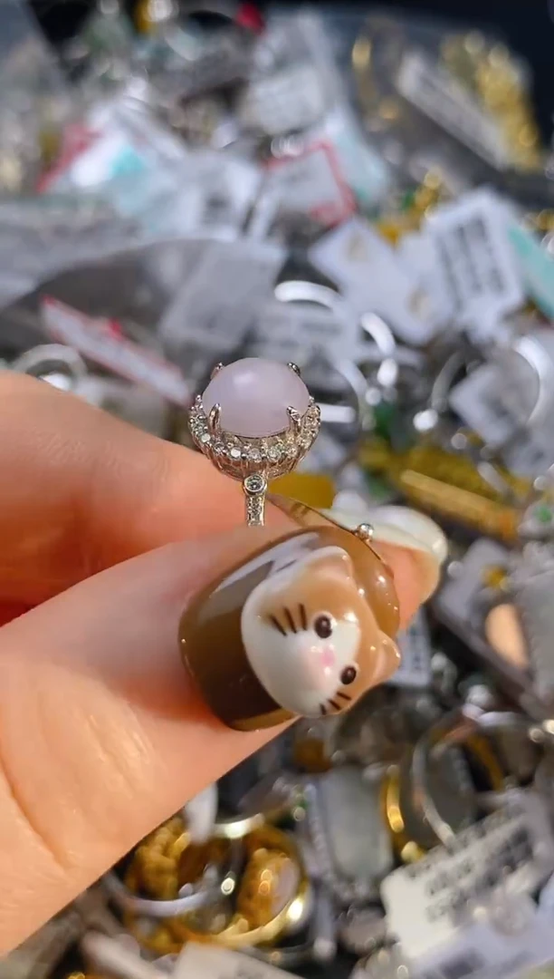 银S925镶嵌戒指翡翠百内无证书