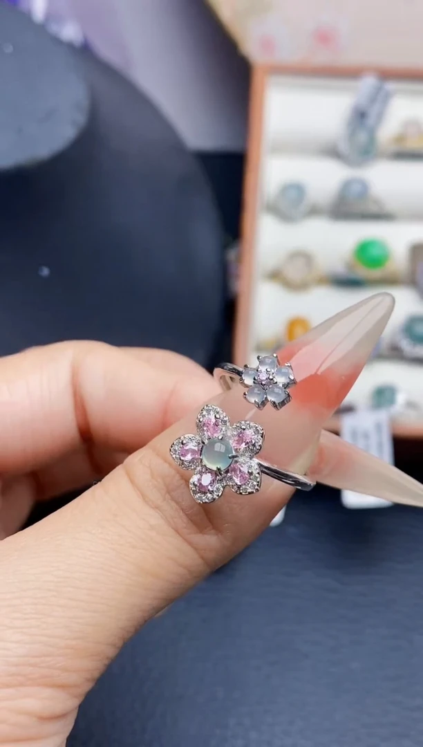 银S925镶嵌戒指翡翠3005