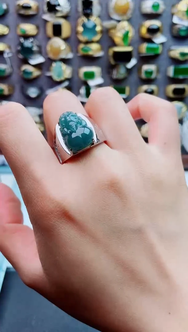 未镶嵌戒指翡翠天然翡翠男戒