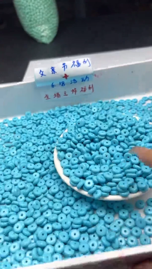 玛瑙/玉髓颈饰未镶嵌w2042高瓷蓝松算盘8*3mm*20颗