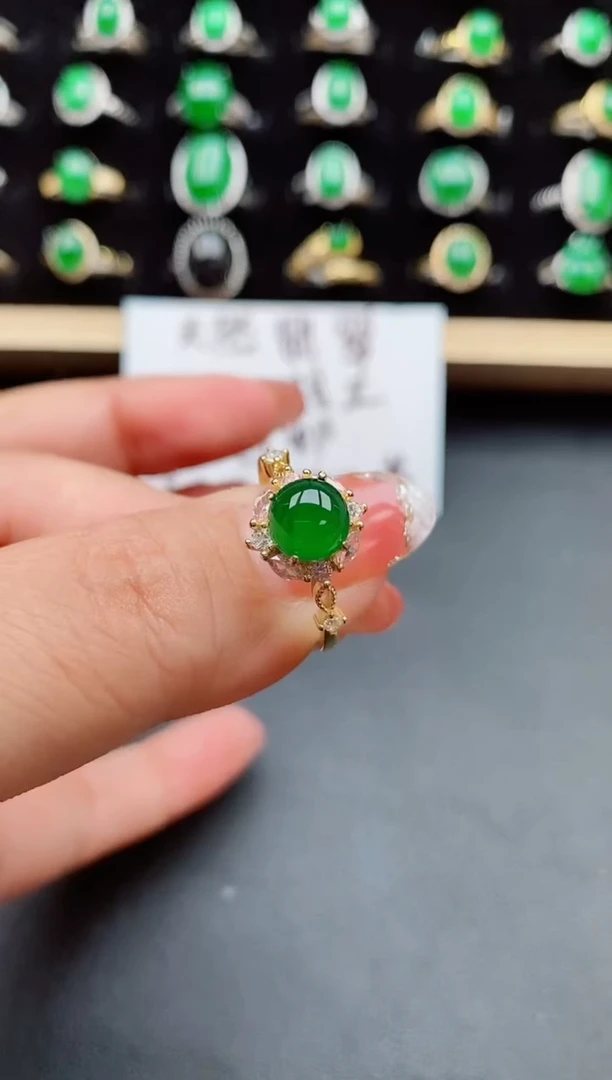 【闪购商品】翡翠戒指银S925镶嵌05800