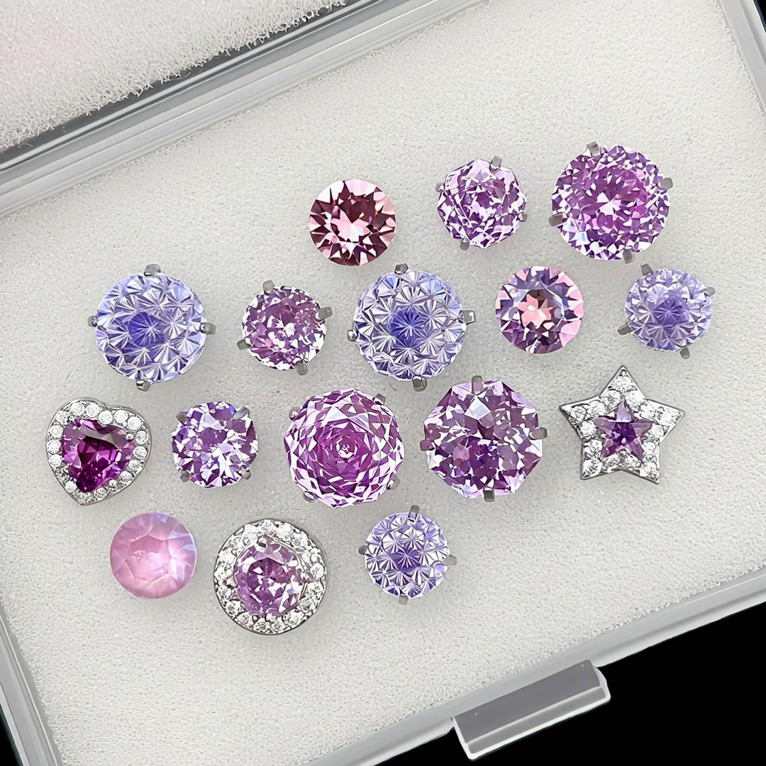 钛钢耳饰 浪漫鸢尾RINGRING商店紫色耳骨钉养耳耳钉