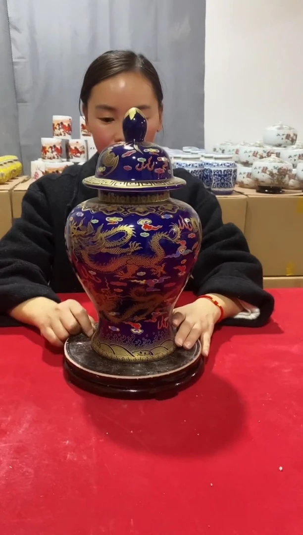 【闪购商品】景泰蓝五龙将军罐