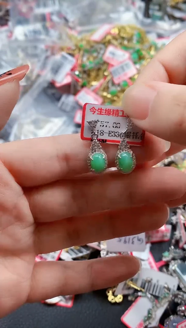 银S925镶嵌戒指翡翠天然A货缅甸翡翠