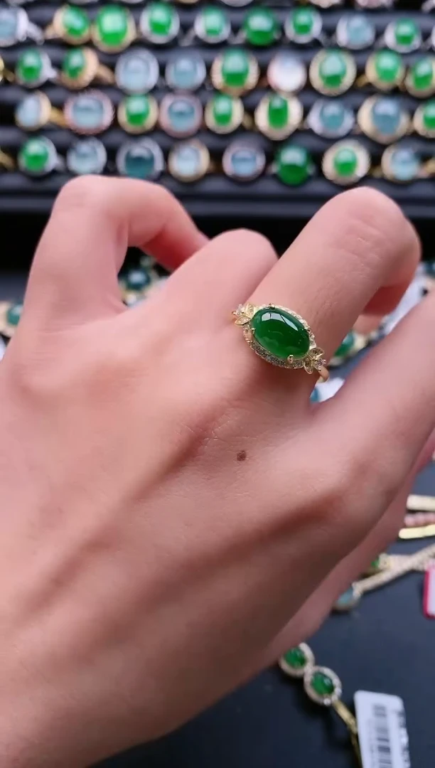 【闪购商品】翡翠戒指银S925镶嵌11111