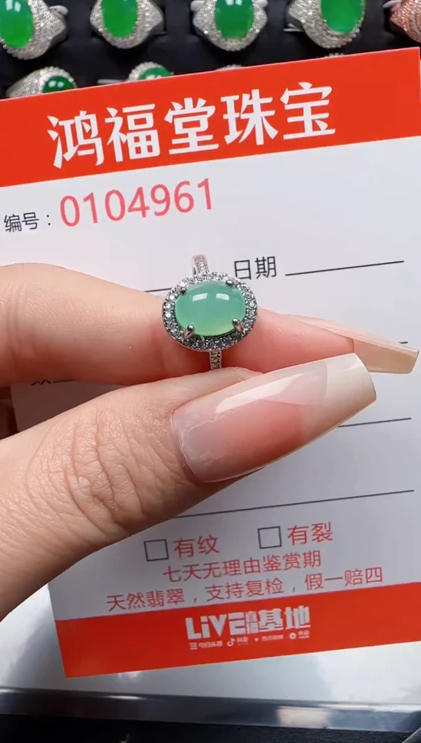 【闪购商品】翡翠戒指银S925镶嵌4961