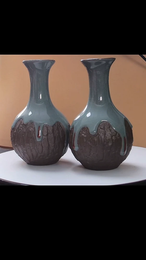 摆件油滴小花瓶摆件 1对