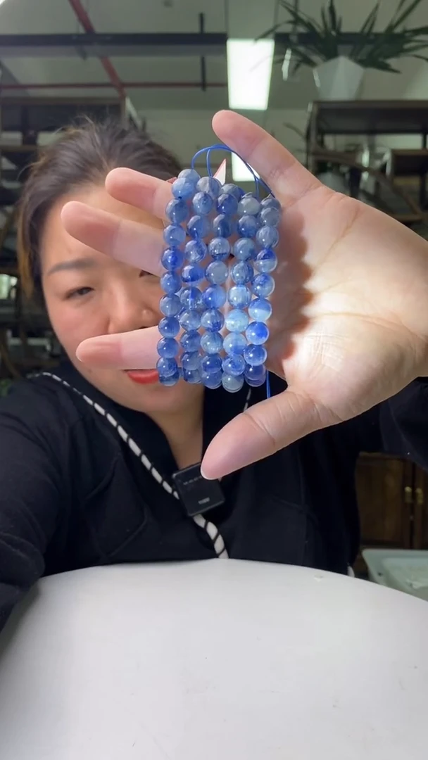 手串蓝晶石未镶嵌蓝晶串9mD221多样性发其一