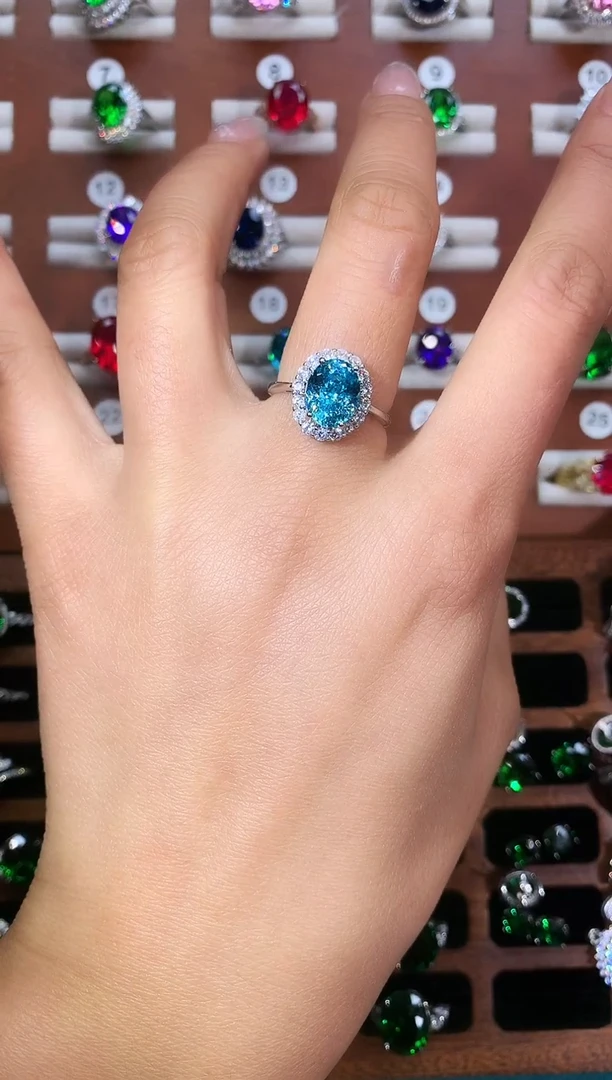 银S925镶嵌戒指碧玺810