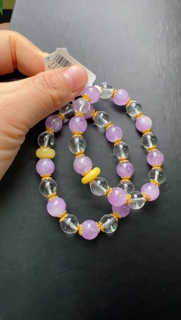 【闪购商品】水晶手串未镶嵌白水晶+熏衣草手串 多样发一Z20196