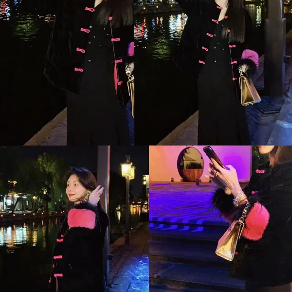 【12/1】你的呵呵【东方美学】盘扣丝绒羽绒服＋可拆卸水貂袖口外套