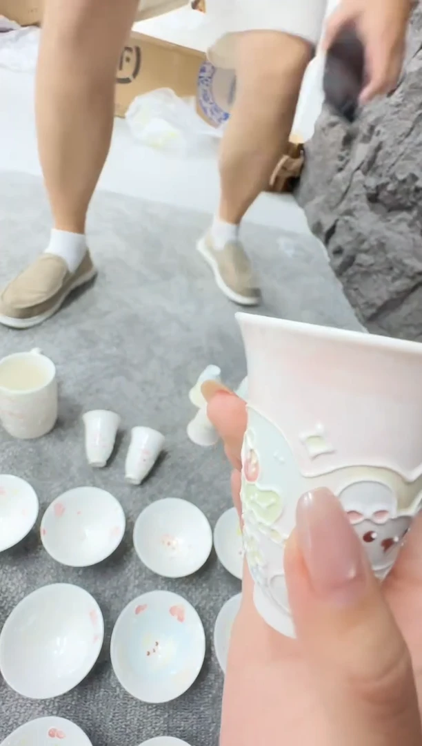 手指杯玉泥立体釉