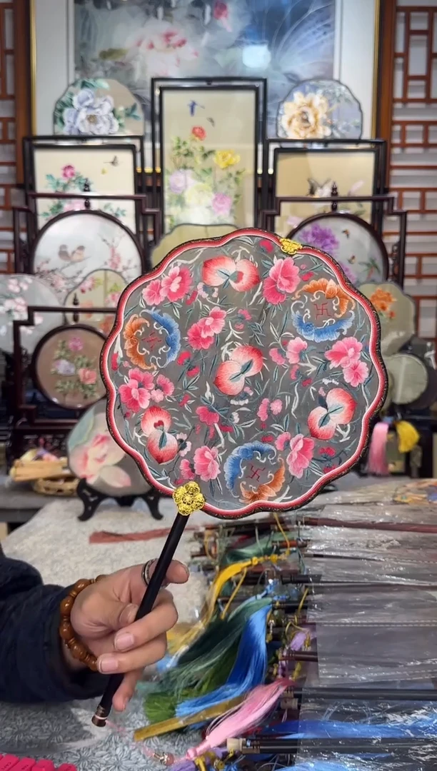 扇子纯手工苏绣团扇