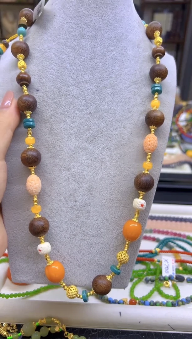 未镶嵌毛衣链蜜蜡DIY款M561