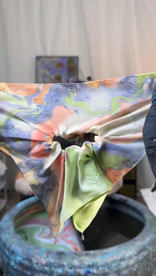 247 莫奈睡莲 山茶花方巾