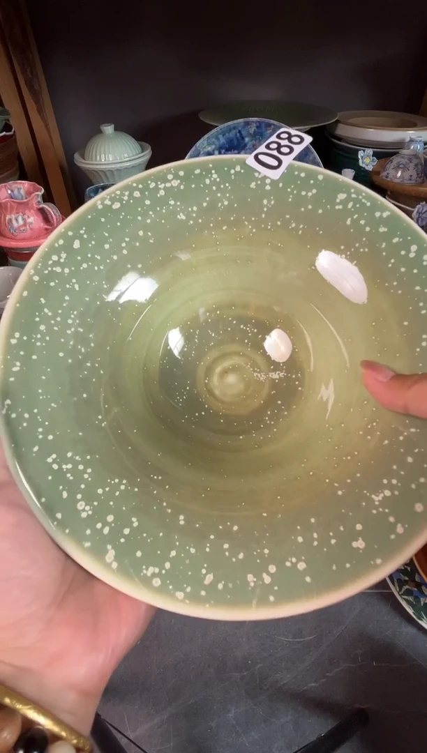 瓷片三***?088碧波白荷喇叭盘