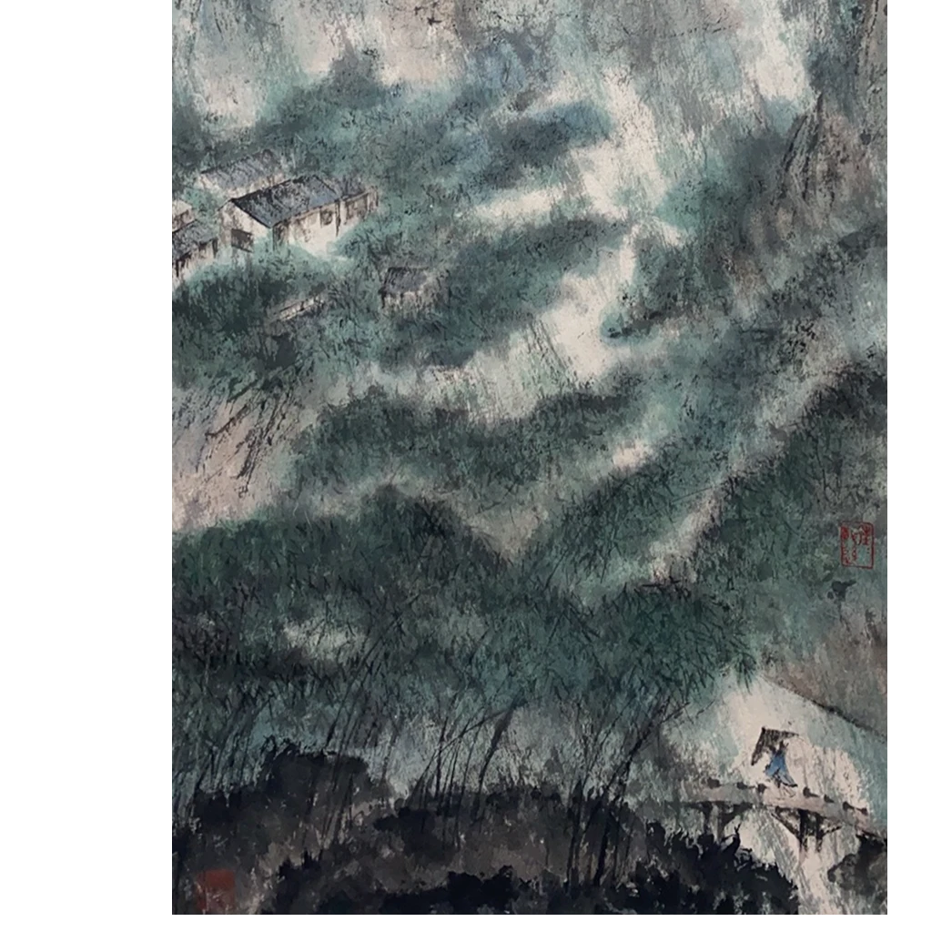 DY5429傅先生 山水出版笔墨203 纸本96*45 2181