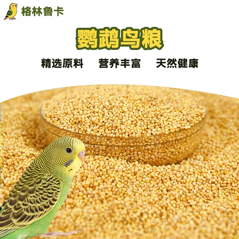 优质带壳新黄谷子鸟粮虎皮鹦鹉玄凤牡丹中小型鸟专用饲料