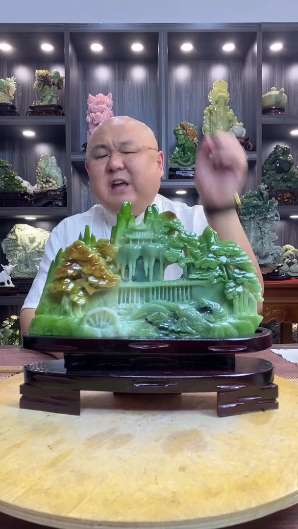 玉倍* 玉岫岩料手工雕刻装饰摆件居家送礼一物一图精品摆件