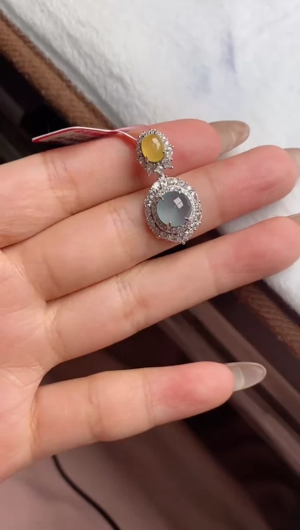 翡翠戒指银S925镶嵌天然A货翡翠