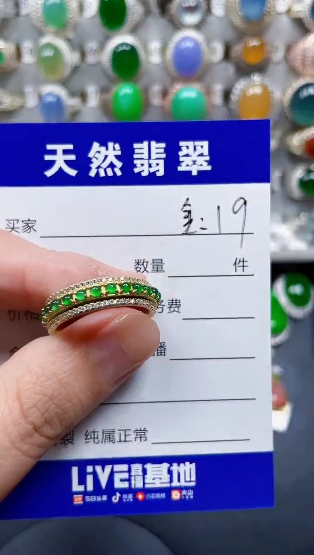 银S925镶嵌戒指翡翠253