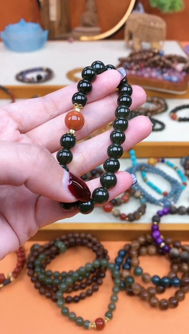 【闪购商品】和田玉手链未镶嵌08和田玉单圈菠菜